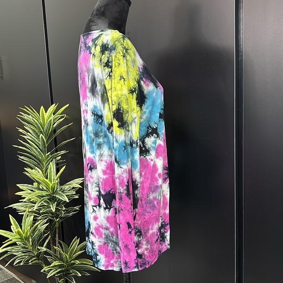 Torrid Lovesick Long sleeve square neck strappy cut out detail tie-dye - Picture 5 of 9